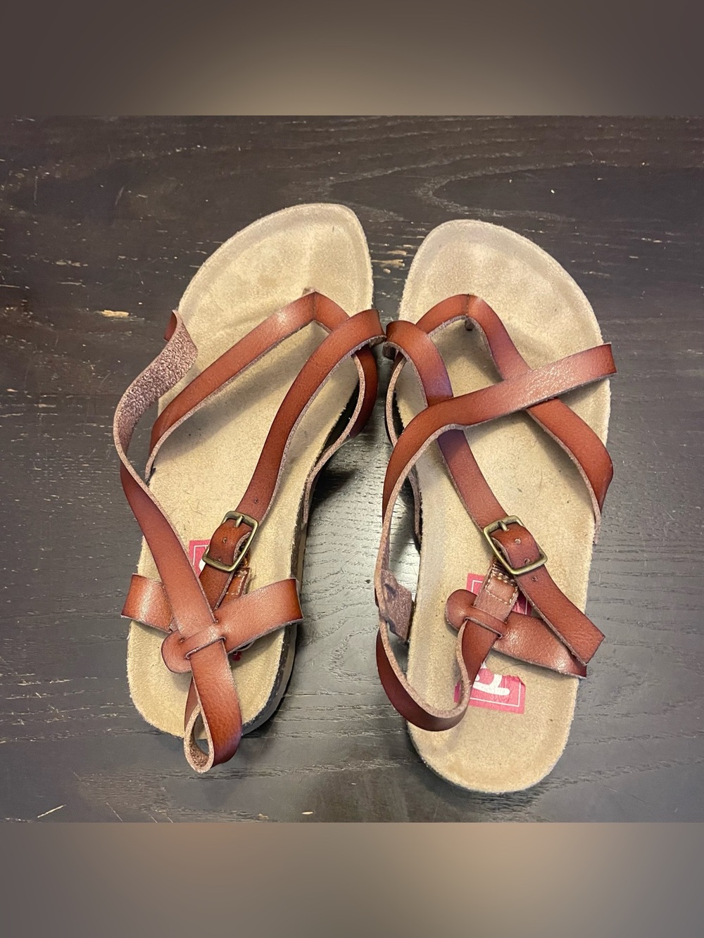Women's Brown Strappy Buckle Sandals